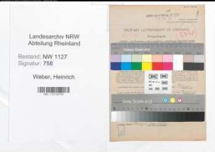Entnazifizierung Heinrich Weber , geb. 24.09.1897 (Bauunternehmer)