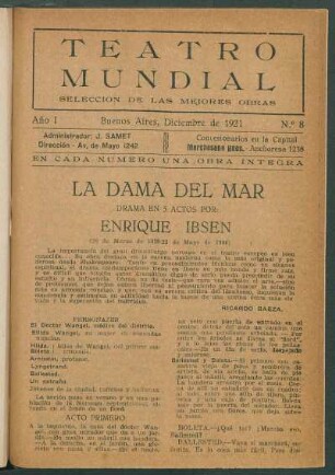 1921000800: La dama del mar : drama