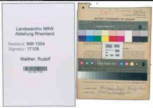 Entnazifizierung Rudolf Walther , geb. 02.04.1907 (Schiffer)