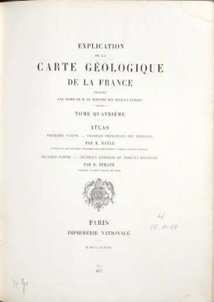 Explication de la carte géologique de la France. 4,[a,1], Atlas ; 1
