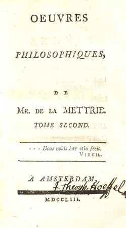 Oeuvres Philosophiques. 2