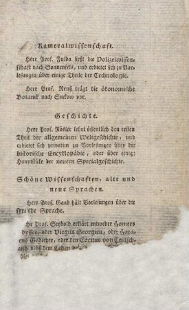 Schöne Wissenschaften, alte und neue Sprachen