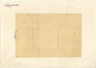 Gärtner, Friedrich von; Aschaffenburg; Pompejanisches Haus (Pompejanum) - Hauptgesims der ionischen Säulenordnung (Schnitt)