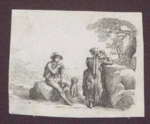 Familie mit Hund im Grünen