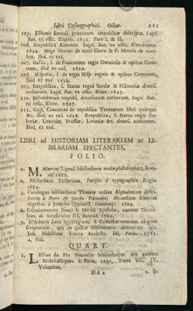 211-217, Libri ad Historiam Literariam ac Librariam Spectantes.