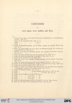 Gefässe (No. 1-276)