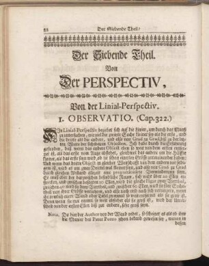 Der Siebende Theil. Von Der Perspectiv.