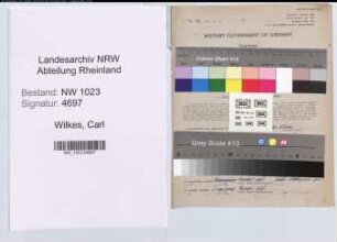 Entnazifizierung Carl Wilkes , geb. 21.04.1895 (Archivar)