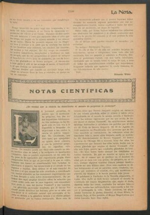 Notas científicas : ¿Es verdad que la ciencia ha descubierto el secreto de perpetuar la juventud?