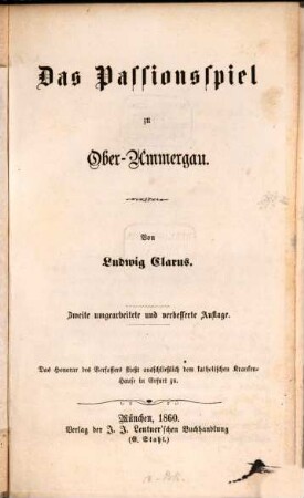 Das Passionsspiel zu Ober-Ammergau