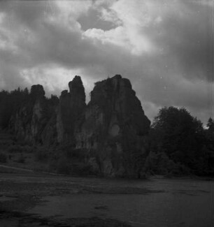 Horn: Externsteine, Aussicht von weitem, bei Horn