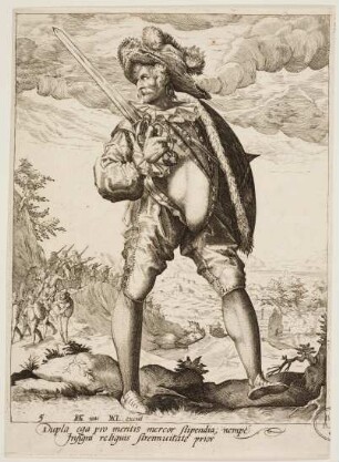 Soldat mit Schwert über der Schulter