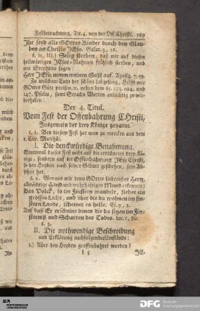 Der 4. Titul. Vom Fest der Offenbahrung Christi, Insgemein der drey Könige genannt