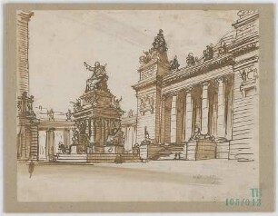 Fischer, Theodor; Berlin; National-Denkmal - Perspektive