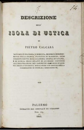 Descrizione Dell' Isola Di Ustica