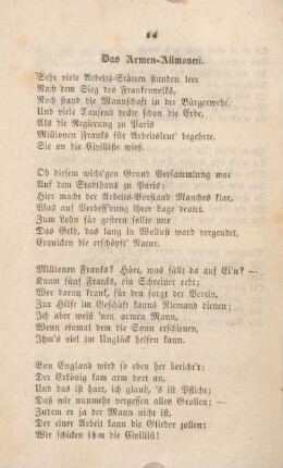 Das Armen-Allmosen.