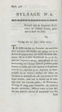 Bylaage No. 6. Extract ...