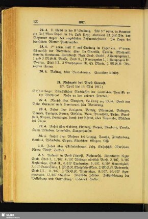24. Ruhezeit bei Brest Litowsk : (27. April bis 13. Mai 1917)