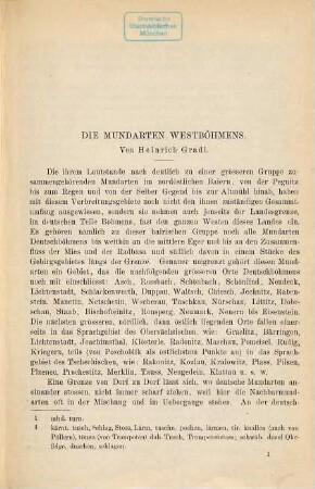 Die Mundarten Westböhmens : Lautlehre d. nordgauischen Dialektes in Böhmen