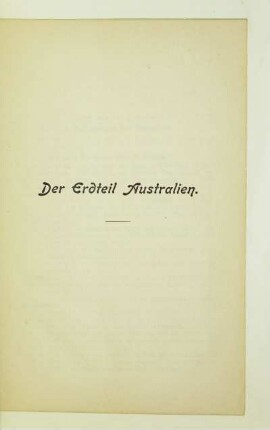 Der Erdteil Australien