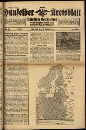 Erste Ausgabe vom Mittwoch, den 13. August 1941.