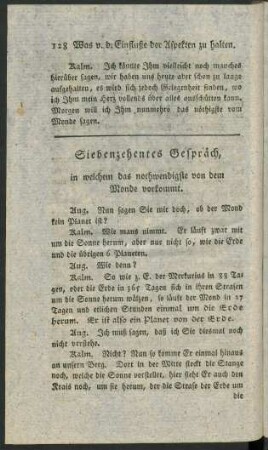 Siebenzehentes Gespräch, in welchem das nothwendigste von dem Monde vorkommt