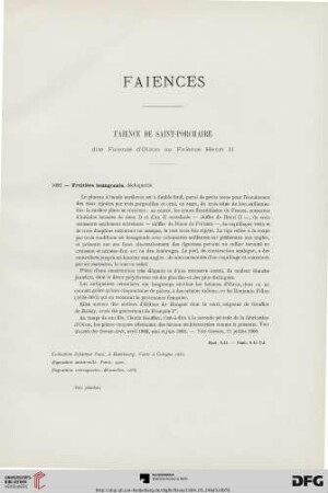 Faiences (Nr. 1086-1166)