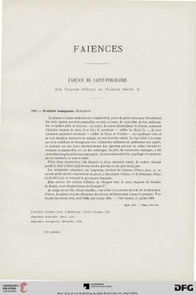 Faiences (Nr. 1086-1166)