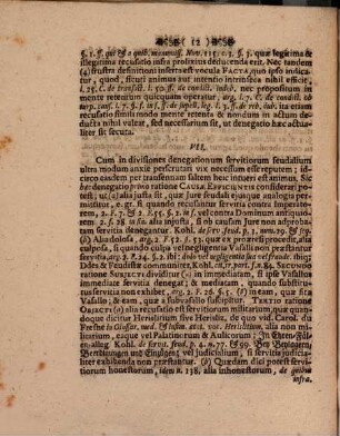 Disp. de denegatione servitiorum feudalium, Von Versagung der Ritter- oder Lehen-Dienste