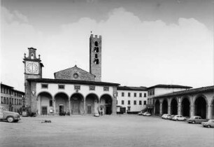Impruneta. Santuario di Santa Maria (1439/1477). Fassade zur Piazza Vittorio Emanuele mit Portikus (1634)