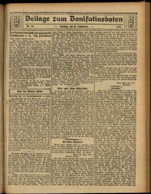 Zweite Ausgabe vom Sonntag, den 25. September 1927.
