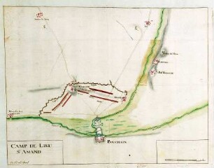WHK 16 Spanischer Sukzessionskrieg 1701-1713 bis zum Frieden von Rastatt: Plan des Lagers bei Lieu-Saint-Amand, 1711