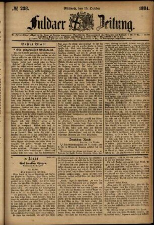 Ausgabe vom Mittwoch, den 15. Oktober 1884.