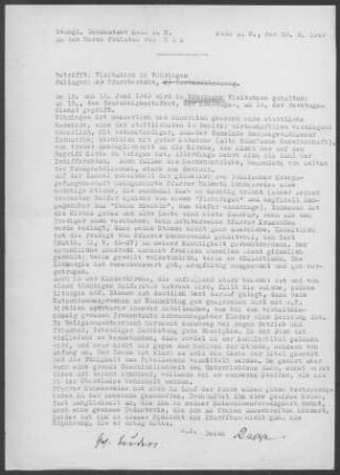 Vöhringen: Visitationsbericht mit Pfarrbericht 1949