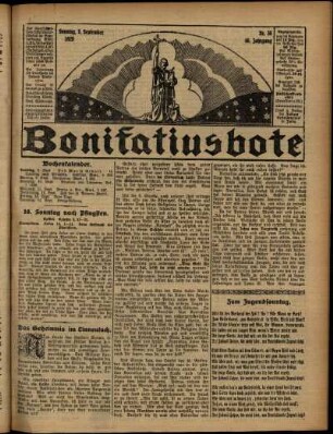 Erste Ausgabe vom Sonntag, den 08. September 1929.