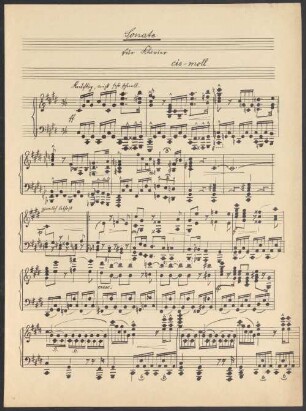 Sonate cis-Moll für Klavier - BSB Mus.N. 112,32-3