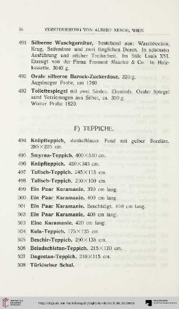 Teppiche (Nr. 494-535)