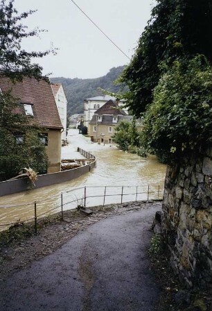 Tharandt. Pienner Straße. Blick vom Großen Kirchsteig talauf