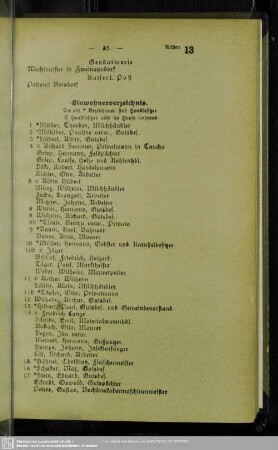 Einwohnerverzeichnis : Einwohnerverzeichnis