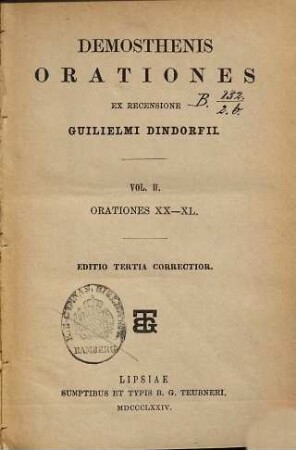 Demosthenis orationes, 2. Orationes XX - XL