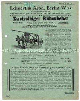 Zweireihiger Rübenheber
