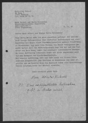 Brief: Felicitas Kukuck an Robischon und Ehlert, 7.12.1993