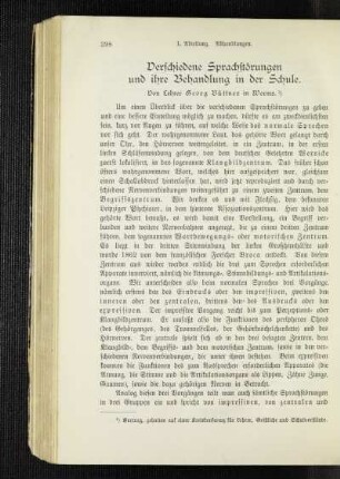 Verschiedene Sprachstörungen und ihre Behandlung in der Schule