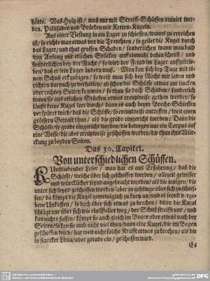 Das 30. Capitel. Von unterschiedlichen Schüssen.