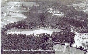 Luftbild: Postteich und Teilansicht Plantage. Detmold. Heidenoldendorf. Papierabzug