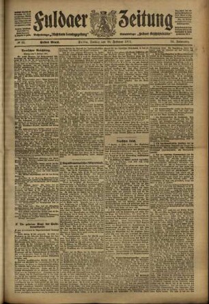 Erste Ausgabe vom Freitag, den 10. Februar 1911.