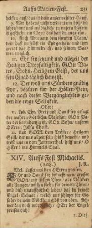 XIV. Auffs Fest Michaelis.