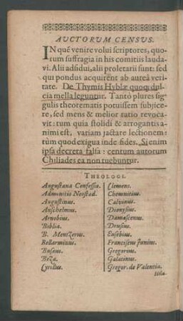 Auctorum Census.