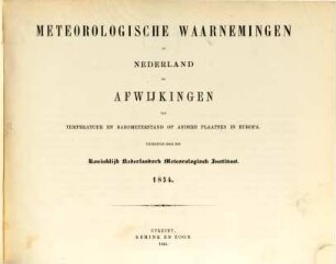 Meteorologische waarnemingen in Nederland en zijne bezittingen en afwijkingen van temperatuur en barometerstand op vele plaatsen in Europa = Observations météoroloqiques en Néerlande. 6, [6]. 1854