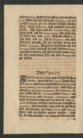 Den 17ten Juny 173